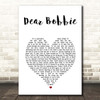 Yellowcard Dear Bobbie White Heart Song Lyric Print