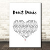 Coldplay Don't Panic White Heart Song Lyric Print