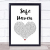 Ruth B Safe Haven White Heart Song Lyric Print