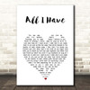 Beth Nielsen Chapman All I Have White Heart Song Lyric Print