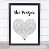 Celine Dion & Andrea Bocelli The Prayer White Heart Song Lyric Print