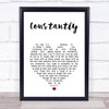 Cliff Richard Constantly White Heart Song Lyric Print