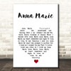 Jim Reeves Anna Marie White Heart Song Lyric Print