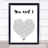 Scorpions You and I White Heart Song Lyric Print