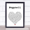 Ken Dodd Happiness White Heart Song Lyric Print