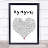 Linkin Park By Myself White Heart Song Lyric Print