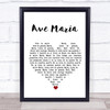Marian Anderson Ave Maria White Heart Song Lyric Print