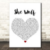 Shakira She Wolf White Heart Song Lyric Print