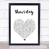 The Weeknd Thursday White Heart Song Lyric Print