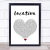 Dave Location White Heart Song Lyric Print