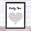 Jah Cure Only You White Heart Song Lyric Print