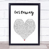 5 Seconds Of Summer Castaway White Heart Song Lyric Print