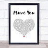 Kelly Clarkson Move You White Heart Song Lyric Print