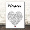 Nathan Dawe Flowers White Heart Song Lyric Print