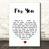 Tracy Chapman For You White Heart Song Lyric Print