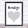 Colbie Caillat Realize White Heart Song Lyric Print