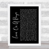 Bon Jovi Livin' On A Prayer Black Script Song Lyric Quote Print