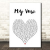 Scouting For Girls My Vow White Heart Song Lyric Print
