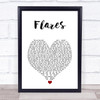 The Script Flares White Heart Song Lyric Print