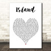 The Starting Line Island White Heart Song Lyric Print