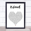 The Starting Line Island White Heart Song Lyric Print