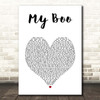 Usher My Boo White Heart Song Lyric Print