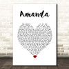 Boston Amanda White Heart Song Lyric Print