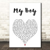 Elvis Presley My Boy White Heart Song Lyric Print