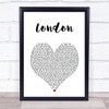 Jacquees London White Heart Song Lyric Print