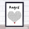 Shaggy Angel White Heart Song Lyric Print