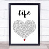 Sleeping At Last Life White Heart Song Lyric Print