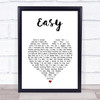 The Commodores Easy White Heart Song Lyric Print