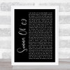 Bryan Adams Summer Of '69 Black Script Song Lyric Quote Print