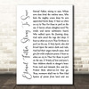 William Whiting Eternal Father, Strong To Save White Script Song Lyric Print