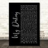 Lionel Ritchie My Destiny Black Script Song Lyric Quote Print