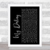 Lionel Ritchie My Destiny Black Script Song Lyric Quote Print