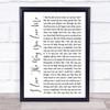 Boyzone I Love The Way You Love Me White Script Song Lyric Print