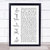 Liam Gallagher Now That I've Found You White Script Song Lyric Print