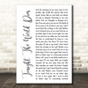 Avenged Sevenfold Tonight The World Dies White Script Song Lyric Print