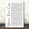 Dolly Parton feat. Collin Raye Whenever Forever Comes White Script Song Lyric Print