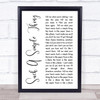 Ray LaMontagne Such A Simple Thing White Script Song Lyric Print