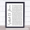 Ryan Bingham Southside Of Heaven White Script Song Lyric Print