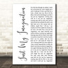 The Temptations Just My Imagination White Script Song Lyric Print