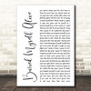 The Used Buried Myself Alive White Script Song Lyric Print