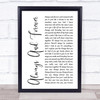 Heatwave Always And Forever White Script Song Lyric Print