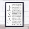 MercyMe I Can Only Imagine White Script Song Lyric Print