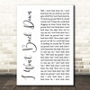 Tom Petty I Won't Back Down White Script Song Lyric Print