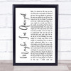 Paul McCartney Maybe I'm Amazed White Script Song Lyric Print