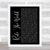 Take That Rule The World Black Script Song Lyric Quote Print