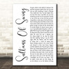Dire Straits Sultans Of Swing White Script Song Lyric Print